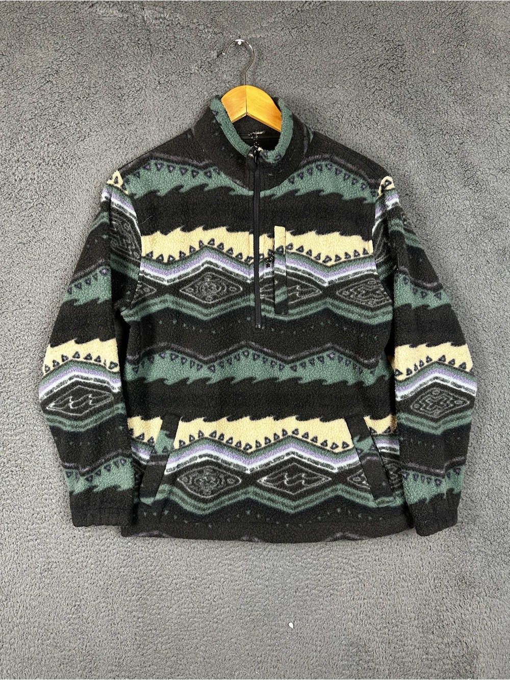 Billabong Adventure Division Boys L 14 Fleece Quarter Zip Tribal Pullover Jacket
